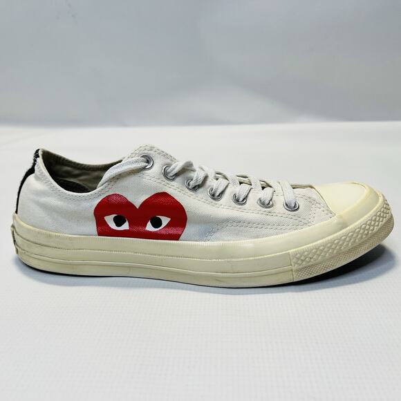 Converse Comme des Garçons Play x Chuck 70 Low Milk Mens Size 9 Women’s Size 11 - Picture 5 of 13